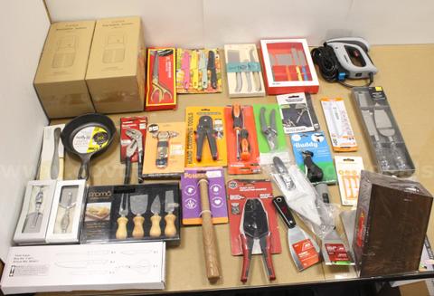 1 Box of Assorted NEW or Lightly Used Items/Tools/Household/Etc., #35897, **PICK UP ONLY**
