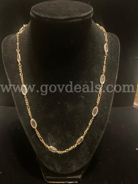 24k Real Gold Filled. 20β marquise crystal station necklace!!