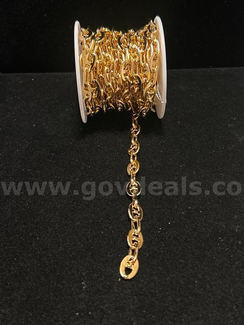 Beautiful, 12’ 6” Large Italian Maritime Chain 24k Real Gold Filled.