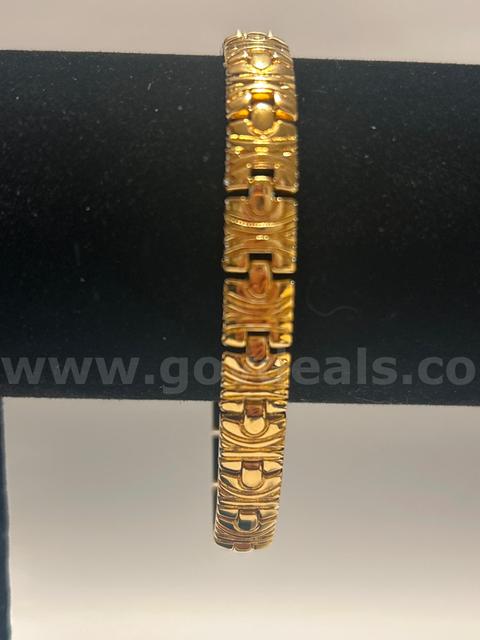 8β, Geometric Panel Link Bracelet, 24K Real Gold Filled.