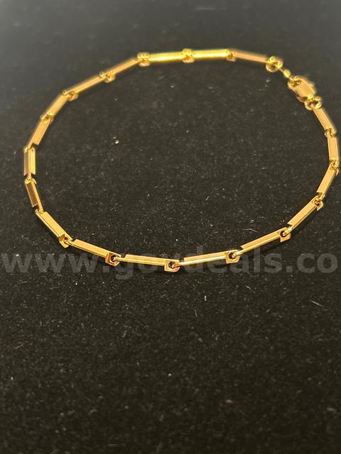 9β, Small Bar Ankle Bracelet 24K Real Gold Filled