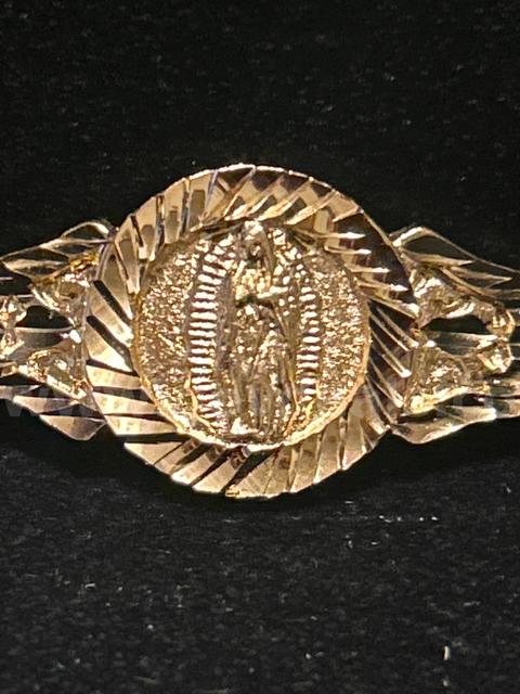 8 Inch, Lady of Guadalupe Link Bracelet, 24K Gold Filled