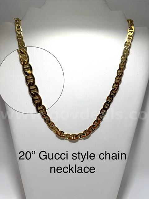 Beautiful, 20 Inch, Gucci Style Chain, Real 24k Gold Filled, Necklace