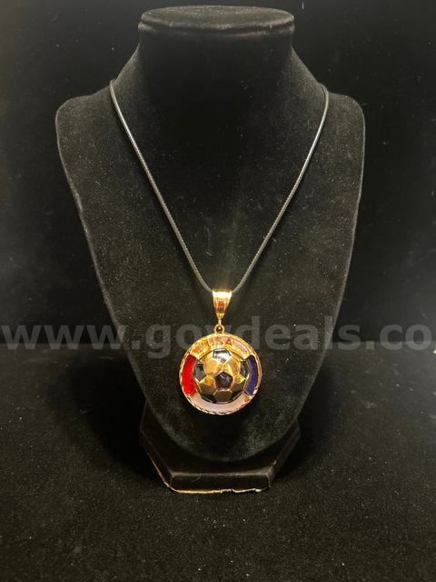 TEAM USA!! USA Colors Soccer Ball Pendant W/ Black Cord