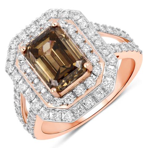 Gorgeous 18CT Rose Gold, Custom Made, 3.01 CT Champagne Diamond