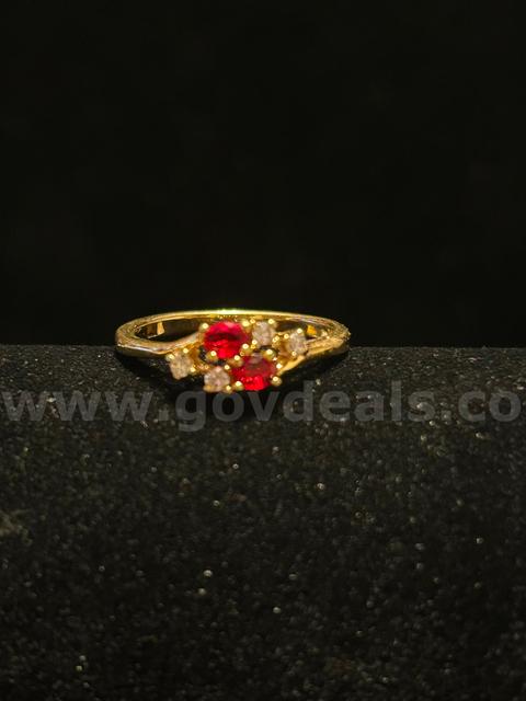 BIRTHSTONE! Size 9, CZ, Garnett Ring, 24K Real Gold Plated
