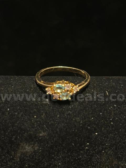 Size 6, Ladies, CZ, March Birthstone Ring. 24k Real Gold Filled.