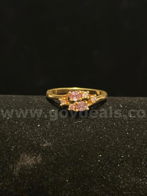 Beautiful Birthstone! Size 4, Ladies, CZ, BS Opal Ring. 24k Real Gold Plated