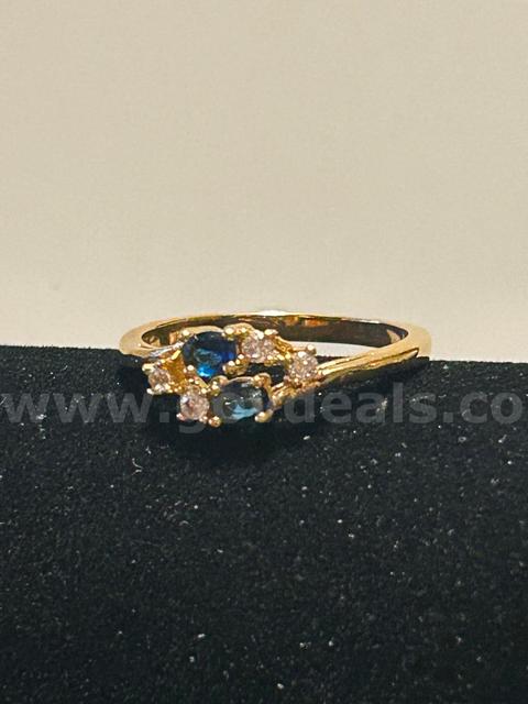 Size 4, Ladies, CZ, Sept. Birthstone Ring, 24k Real Gold Filled.