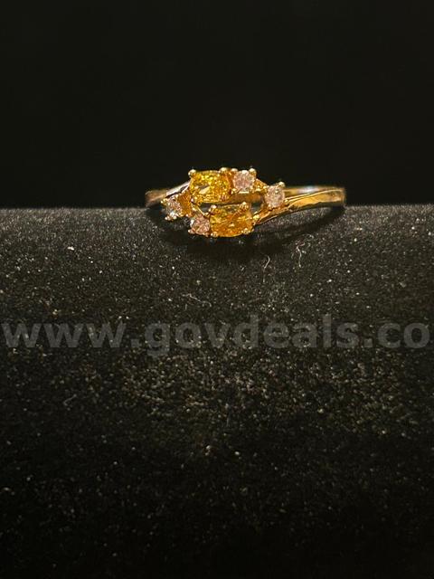 BIRTHSTONE! Size 11, Ladies, CZ, C November Ring. 24k Real Gold Filled.