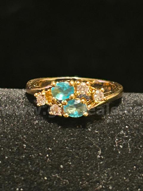 Size 9 3/4, Ladies, CZ, Birthstone Topaz Ring. 24k Real Gold Filled