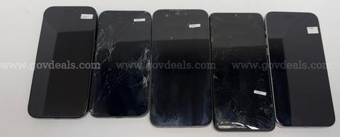 Lot of (4) Apple iPhones, (1)Galaxy A12β iPhone 16e, 16 Pro, 15 Pro Max, 14 Pro Maxβ Cloud Locked β For Parts/Repair
