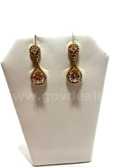 Beautiful, Brilliant CZ Bridal Earrings, 24k Real Gold Filled