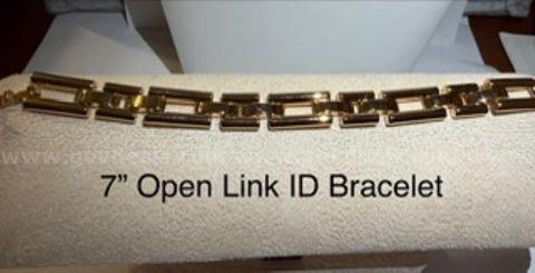 Gorgeous, 7 Inch, Open Link ID Bracelet, 24k Real Gold Filled