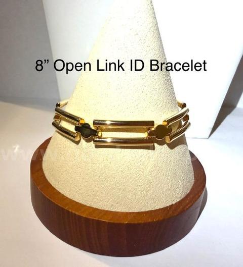 Gorgeous, 8 Inch, Open Link ID Bracelet, 24k Real Gold Filled