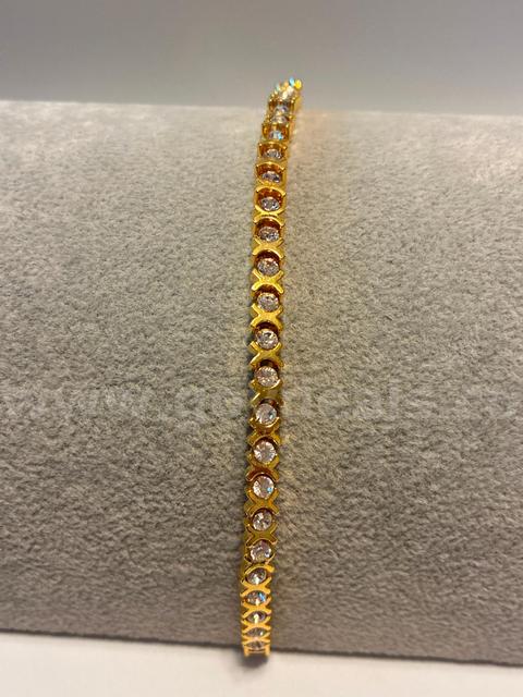 7 1/4” CZ “XO” Tennis Bracelet 24K Gold Filled