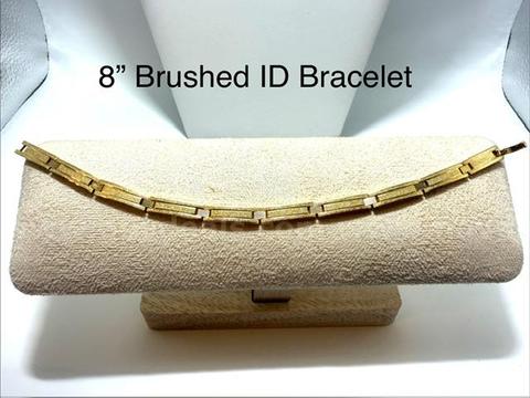 Gorgeous, 8 " Unisex Brushed ID Link Bracelet, 24k Real Gold Filled