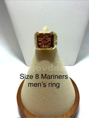 Men's, Size 8, Diamond Cut Mariners Ring, 24k Real Gold Filled