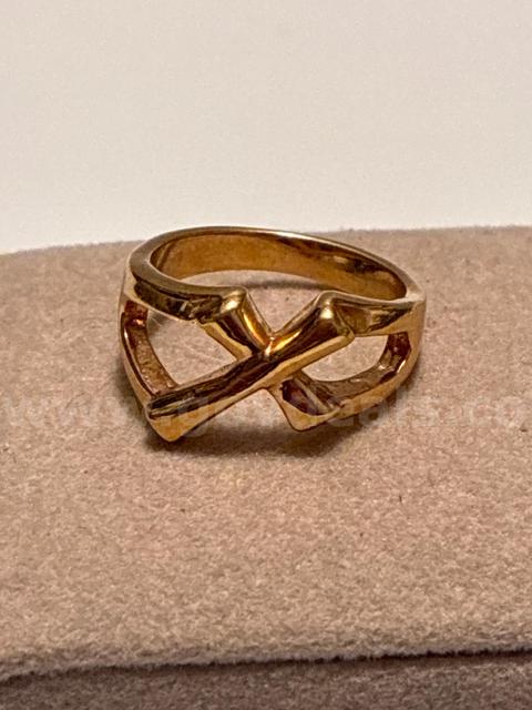 Size 4.25,  Dainty Cross, Stacker, Ring 24K Real Gold Filled.