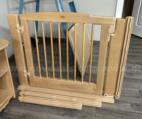 Wooden Safety Gate with Extensions – Adjustable, Hardware