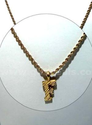 Beautiful 2MM, 24β Diamond Cut Rope Chain Necklace, W/"F" Initial Pendant, Real 24k Gold Filled