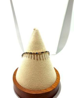 Stunning, Ladies, 9 1/2 Inch, CZ, Sapphire Real 24k Gold Filled Ankle Bracelet