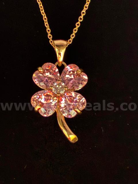 24” Dainty Chain Necklace, W/CZ June Birthstone Flower Pendant, Real 24k Gold Filled.