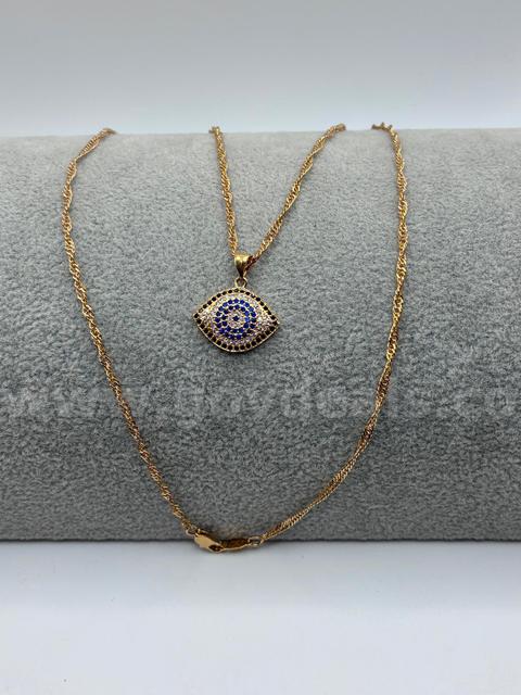 Gorgeous, Real 24k Gold Filled, 24” Whisper Necklace With Eye Pendant