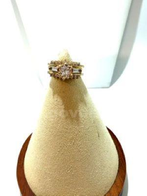 Gorgeous, Size 7, Ladies 2 Piece, Real 24k Gold Filled, CZ, Bridal/Wedding Set