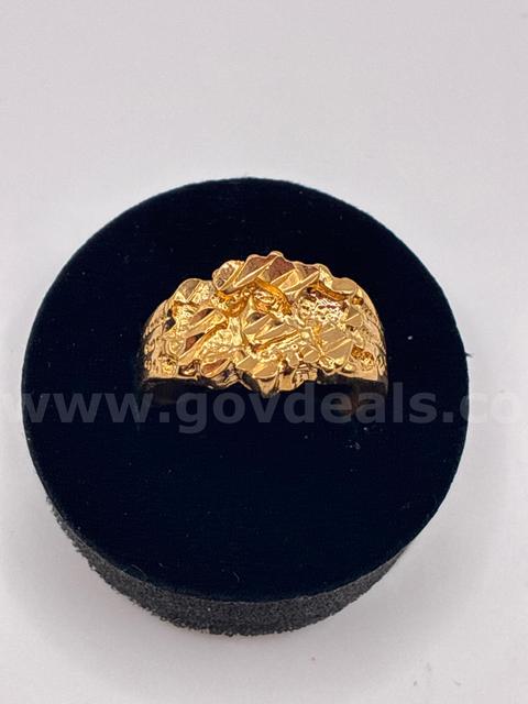 Beautiful, Men's, Size 10, Nugget Ring , 24K Gold Filled