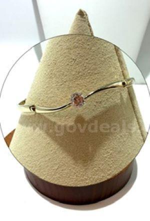 Beautiful, Ladies, Real 24k Gold Filled, 7 Inch, CZ Brilliant Solitaire ID Link Bracelet