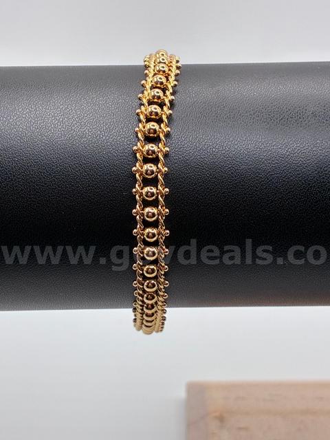 Gorgeous, Beaded Rope Link Chain Bracelet, Real 24k Gold Filled.