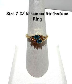 Beautiful, Ladies, Size 7, Real 24k Gold Filled, CZ, December Birthstone Ring