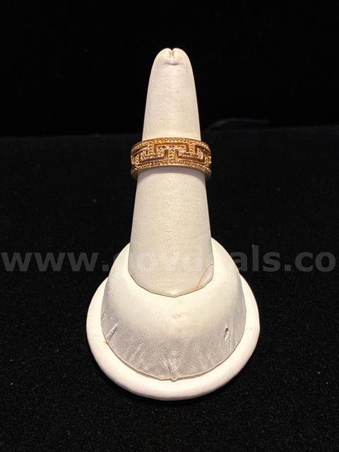 Size 8, Men’s, CZ Greek Key Pavé Band Ring Ring, 24k Real Gold Filled.