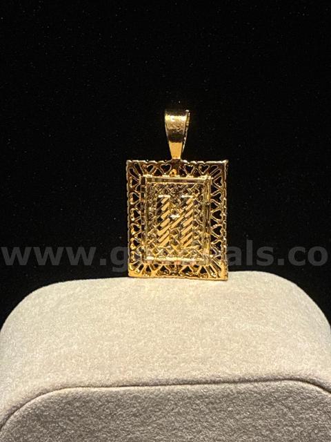 Beautiful, Diamond-Cut Monogram Letter βHβ Pendant, 24K Real Gold Filled.