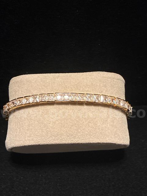 Beautiful, Ladies, 7 Inch, 24k Gold Filled, Square CZ, Tennis Bracelet