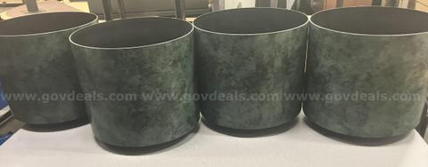 Set of 4 round indoor green and black planters for sale