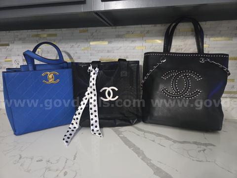 Lot of 3 Chanel-Inspired Designer Tote Bags