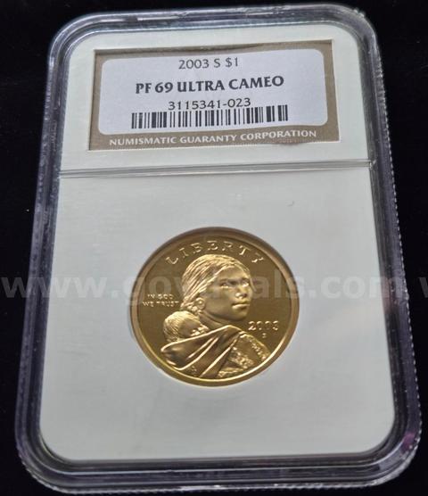 2003-S Sacagawea Dollar, NGC PF69 ULTRA CAMEO PROOF