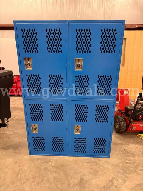 Lot of 4 Heavy Duty Steel Lockers with Combination Locks