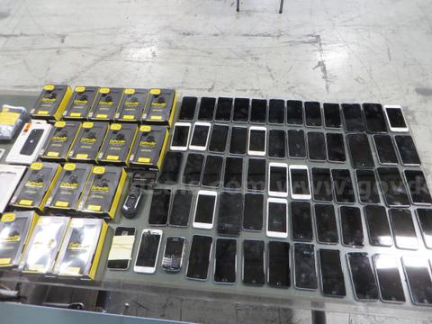62 Cell phones, 1 Verizon Jetpack, 21 cases