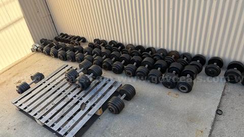 DUMBBELLS - PAIRS OF 5LBS TO 100LBS