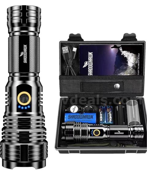 Shipping Available Lot of 20 Shadowhawk Taschenlampe Led 10000 Lumen, Extrem Hell Taschenlampe USB Aufladbar (12-01)