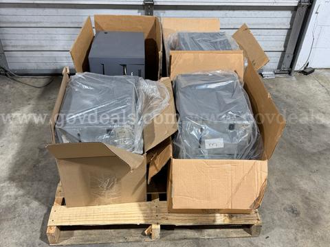 Lot of (8) NEC IntelliBar printer industrial barcode / label printer