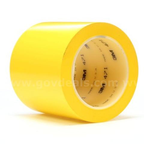 3Mβ’ COMMERCIAL Industrial PACK Vinyl Tape 471, Yellow, 4" in x 36 yd, 5.2 mil
