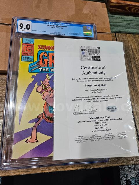 Groo PC #1 CGC 9.0 Signed by Sergio Aragones w/ Groo Sketch & COA Rare