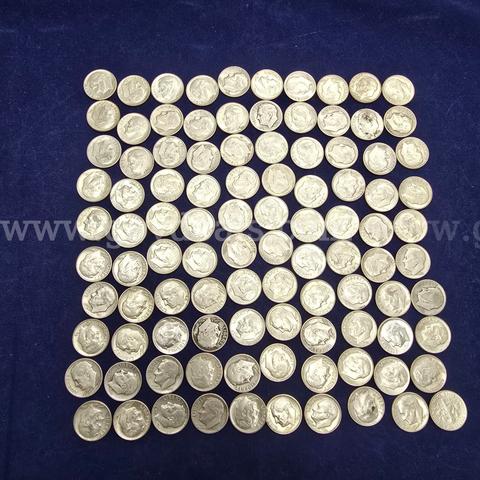 100 U.S. PRE-1965 SILVER DIMES