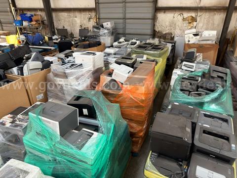 Lot of 35 pallets of Mixed Office Printers, Copiers HP, Brother, Canon, Xerox β Untested