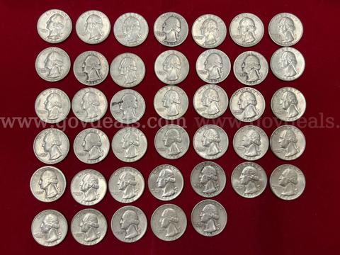 40 U.S. PRE-1965 SILVER WASHINGTON QUARTERS