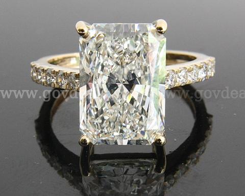 14K Gold 5.25 CTW Diamond Pave Ring IGI Certified
